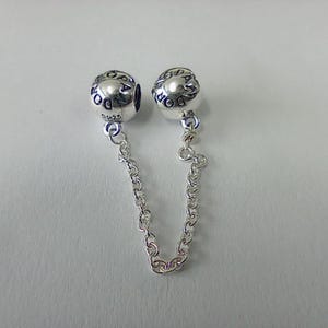 PANDORA Silver Logo Safety Chain Charm