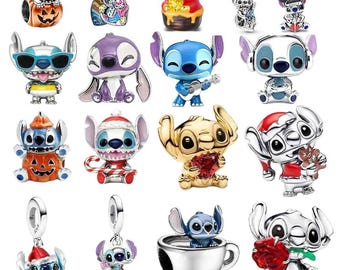 Colgantes de plata con diseño de costura, ideales para pulseras Pandora. Joyería DIY. Regalos de cumpleaños.
