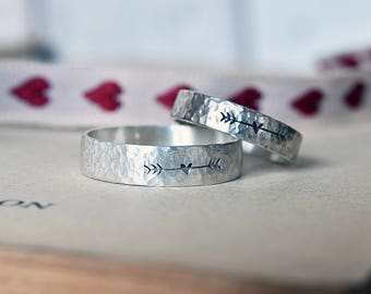 Promise rings for couples - 2 pcs matching rings - Couple ring set - Gift for girlfriend - Sterling silver rings - Couple sets