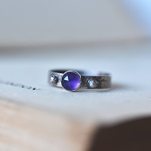 Outlander jewelry - Outlander ring - Purple stone ring -  Natural amethyst ring - Scottish gift - Scottish thistle jewelry - Scottish ring