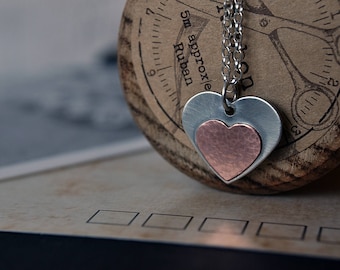 Two hearts necklace - Heart necklace - Heart necklace for girlfriend - Mother daughter gift - Infinity love necklace - Gift for the loved