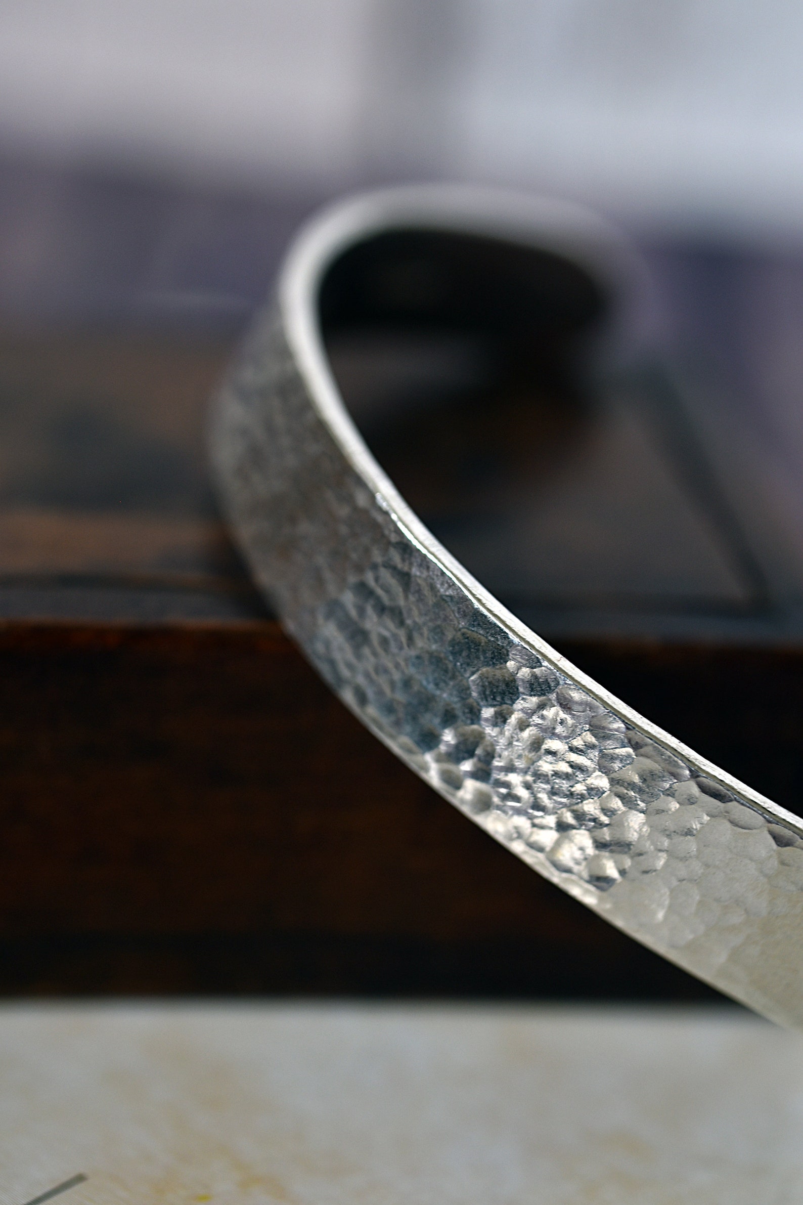 Mens Hammered Cuff Bracelet Made of Eco Silver Personalised Etsy