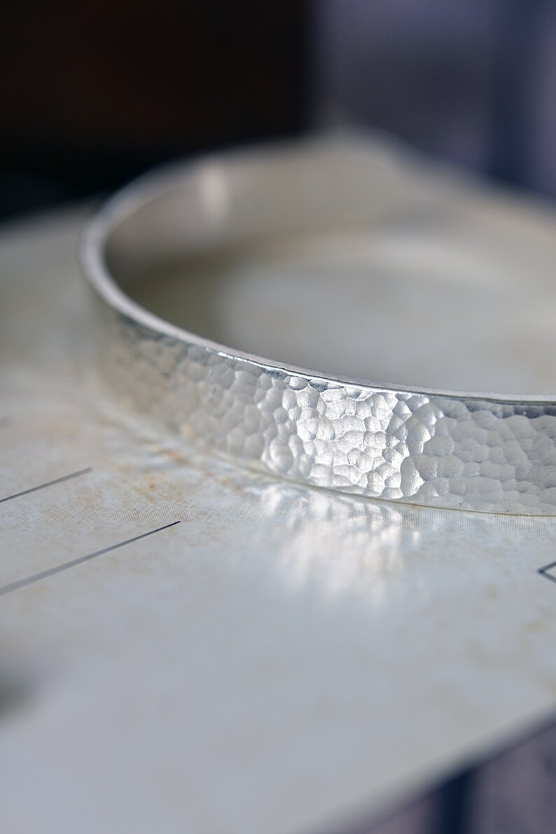Mens Hammered Cuff Bracelet Made of Eco Silver Personalised Etsy