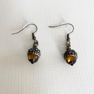 Rustic Acorn Dangle Earrings, Nature Inspired Jewelry