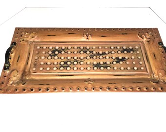 VTG-Stil Südliche Wohnheim-Sammlung Metalltablett, Griffe gepresstes Zinn