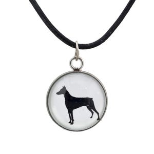 Doberman Pinscher Cameo Jewelry Necklace Handmade