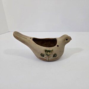 Vintage Dove Flower Pot Pottery Planter Free Standing or Hanging Bird Decor
