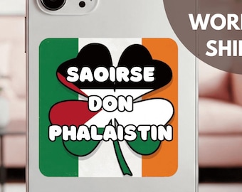 Ireland for Palestine Vinyl Decal Solidarity Stickers for Gaza Car Bumper Decal Proceeds to Gaza Subtle Protest Accessories