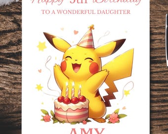 Pikachu Birthday Card Happy Birthday Husband Blank 18th Birthday Card Personalized Cute Pikachu Granddaughter First Birthday Card