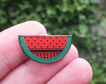 Palestine Watermelon Enamel Pin - Free Palestine Kuffiyah Button Badge - Pro Palestinian Watermelon Charm in Solidarity with Gaza