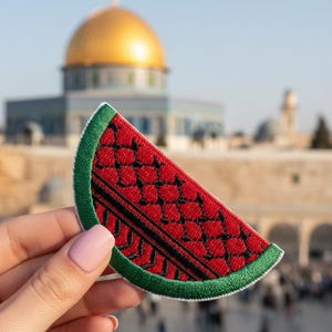 Palestinian Watermelon Patch for Palestine Supporter Sew On Solidarity Patches Gift for Jacket Kuffiyeh Patch for Palestinian Activist