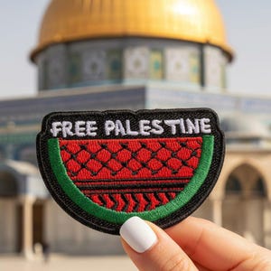 Palestine Watermelon Embroidery Patch With Keffiyeh Pattern Free Palestine Iron On Patch Pro Palestine Solidarity Jacket Badge