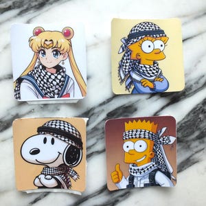 Pegatinas impermeables para activistas palestinos. Las ganancias se destinarán a organizaciones benéficas en Gaza. Calcomanía de vinilo pro-Palestina para parachoques de coche.
