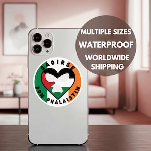Adesivi in vinile impermeabili per la Palestina - Adesivo di supporto per la rotula per laptop, borraccia, custodia per telefono, paraurti per auto - ente benefico Profits to Gaza
