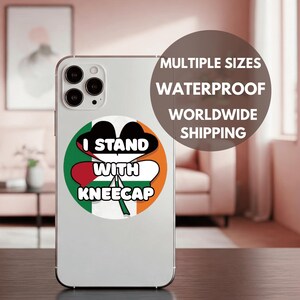 Stand with Kneecap Vinyl Decal for Palestine - Pro Palestine Solidarity Stickers for Car Bumper, Laptop, Water Bottle - Free Palestine Gift