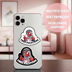 Palestine Vinyl Sticker for Water Bottle, Car Bumper, Notebook, Laptop - Free Palestine Solidarity Decal for iPad, Windscreen, Journal