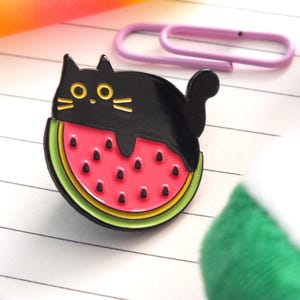 Watermelon Enamel Pin for Palestine Solidarity Activist Profits Donated to Gaza Fundraiser Palestinian Bag Charm Cat Button Badge Gift