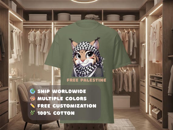 Palestine Fundraiser Tee Unisex Cotton Top Human Rights Activist Political Top Keffiyeh Scarf Pattern Print Art