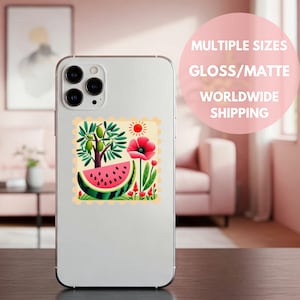 Palestine Watermelon Sticker – Waterproof Vinyl Decal – Cultural Resistance Symbol – Laptop or Bottle Sticker - Palestinian Poppy Decal