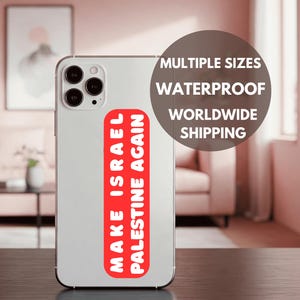 Sticker Make Israel Palestine Again voor autobumper - gratis Palestijnse waterdichte sticker voor laptop waarvan de opbrengst wordt gedoneerd aan goede doelen in Gaza
