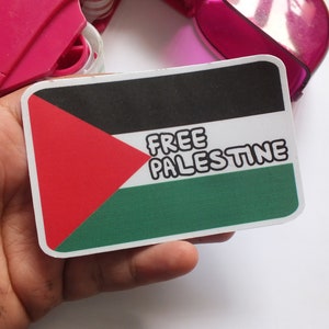 Free Palestine Sticker – Palestinian Flag Design – Vinyl Decal, Splashproof and Waterproof – Activist & Solidarity Gift