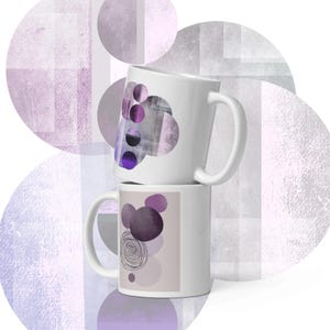 Contemporary Boho Art Minimalist Coffee Mug for Friend Birthday Present for Coffee Lover Colorful Ceramic Camping Mug Abstract Art Mug