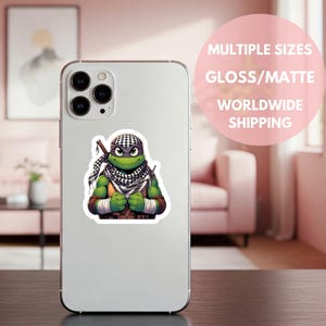 Stickers tortues ninja pour militants palestiniens Sticker pour coque d'iPhone cadeaux de soutien pour Gaza cessez-le-feu maintenant Sticker en vinyle pour boycott de pare-chocs de voiture