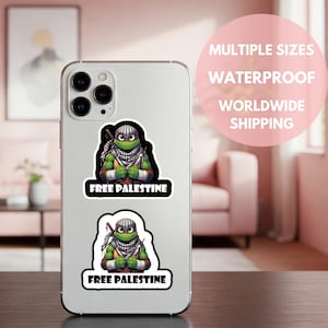 Keffiyeh Stickers for Laptop - Free Palestine Vinyl Decal for Water Bottle, Notebook, Journal - Glossy Solidarity Stickers for Gaza