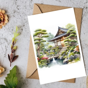Carte Get Well Soon Carte de paysage naturel pour amoureux de la nature Carte pour amoureux des plantes à l'extérieur Carte d'anniversaire pour voyageur Peinture personnalisée
