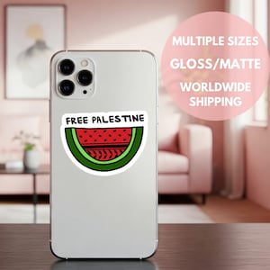 Free Palestine Watermelon Decal – Durable Vinyl Sticker – Pro-Palestine Symbol – Sticker for Water Bottle, Laptop - Proceeds to Gaza