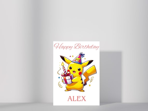 ピカチュウ HAPPY BIRTHDAY カード パーソナライズされたピカチュウの誕生日カード、息子へのカスタム