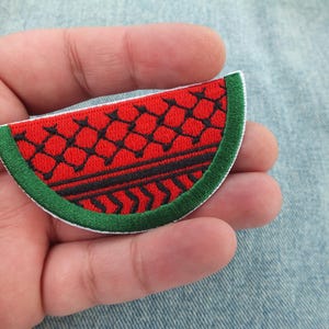 Iron On Watermelon Patch for Gaza Fundraiser Free Palestine Sew On Kuffiyah Pattern Patch for Jacket Large Velcro Patch Supporting Palestine