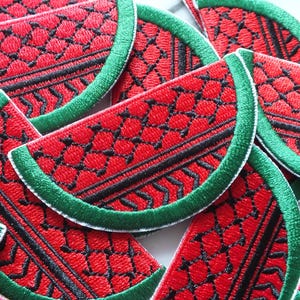 Pro Palestine Watermelon Embroidery Patch With Keffiyeh Pattern Free Palestine Solidarity Iron On Patch For Jackets Bags Hats