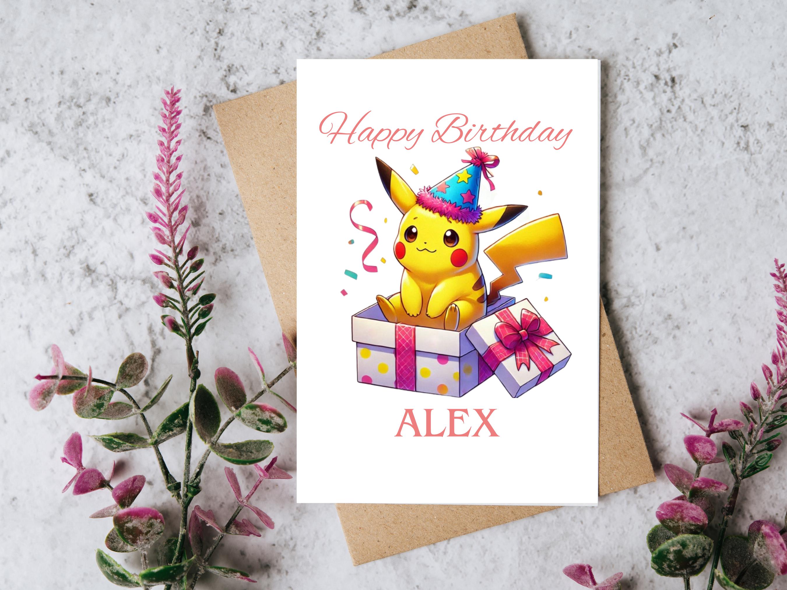 ピカチュウ HAPPY BIRTHDAY カード ポケモン好きのためのカスタムピカチュウハッピーバースデーカード