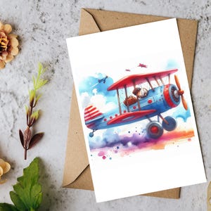 Geburtstagskarte für Sohn Gute Besserung Karte Happy Ruhestand Karte Personalisierte Karten Papa Karte mit Umschlag Karte mit Flugzeug Design