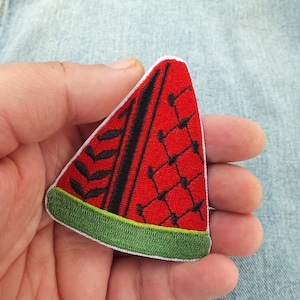 Large Iron On Watermelon Patch for Palestine Sew On Kuffiyah Patch for Jacket Palestinian Embroidery Gifts Fundraiser Pro Palestine Artwork