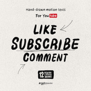 Subscribe Comment Like Animated texts - YouTube Overlay for Tutorials Videos,Vlog