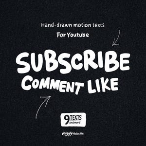 Animated YouTube Subscribe Text – Hand-Drawn Call to Action (MOV/MP4) Digital Download