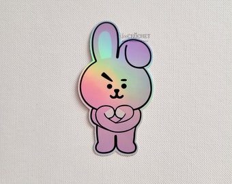 BT21 Cooky "Jungkook new hand heart" - Holographic Vinyl Sticker