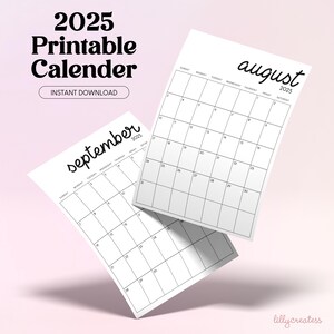 2025 Calendar 2025 Monthly Planner Sunday Start A4 & Letter Vertical Planner Printable PDF Monthly Template