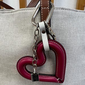 Personalized leather keychain, bag charm, handmade personalized leather keychain, leather heart, unique bag charm, charm