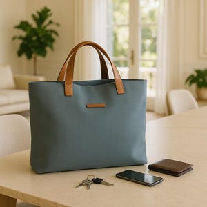 Canvas and leather bag, unisex bag, large women&#39;s bag, shopper bag, everyday bag, multipurpose bag, tote bag, large storage bag, bag