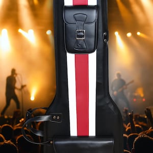 Leather electric guitar case, guitar bag, guitar case, gift for music lovers, gift for musicians, guitar cases