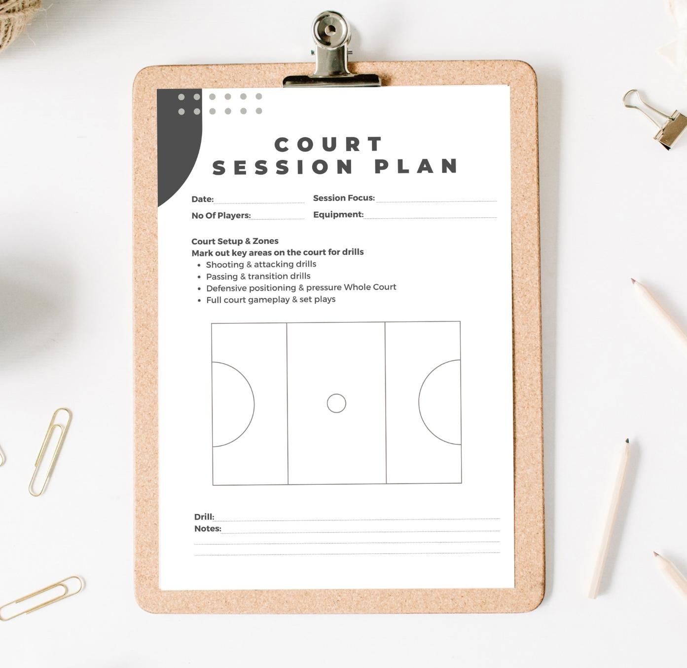 Netball Training Plan Template | Printable Training Worksheets! White ...