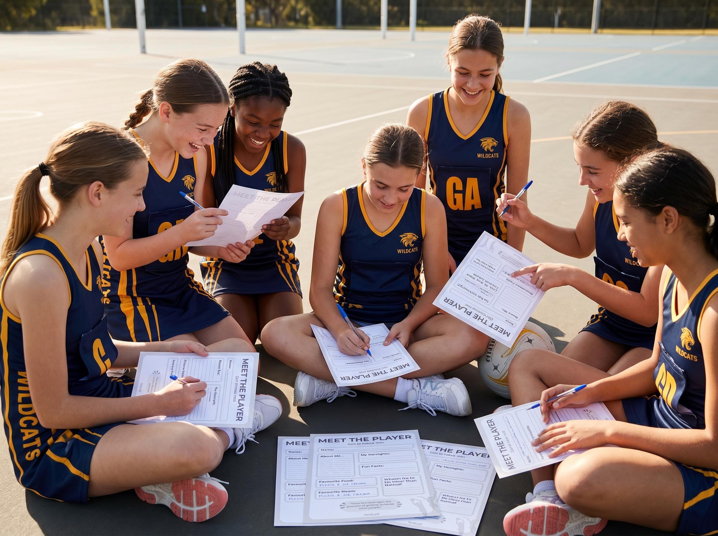 Meet the Player Netball Template – Printable Get-to-know-you Worksheet ...