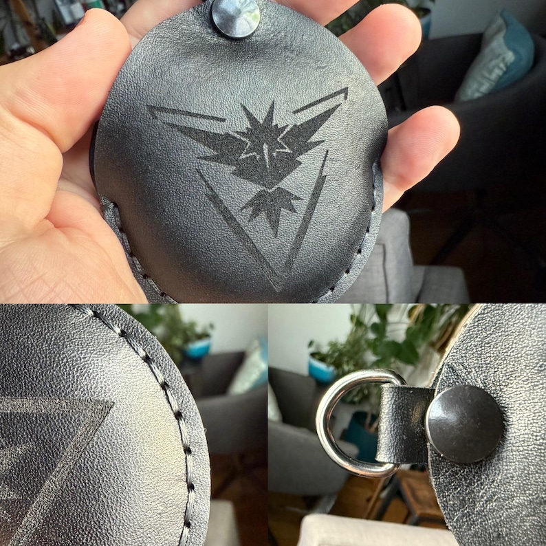 Black leather with the engraved character/logo option.