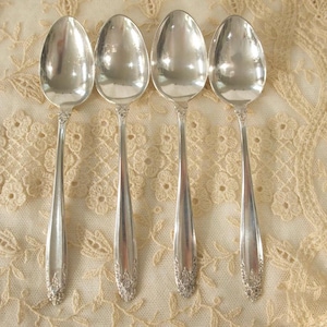 International Sterling Prelude Teaspoons Set of 4 | 6" Sterling Silver Spoons | 1939 Vintage Flatware