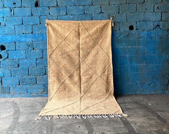 White and Brown Kilim Rug, Berber Flatweave Rug, Moroccan Embroidered Large Area Rug, Authentic Kilim Rug, Custom Size & Color Wool Rug 9x12