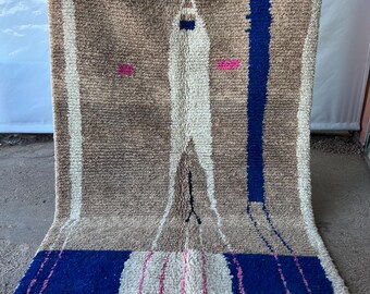 Gorgeous Moroccan Rug, Handmade Moroccan rug, Custom traditional rug, Authentic Boujaad rug, Tapis berbere, Large area rug, Berber Rug 5x8ft