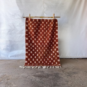 Moroccan Checkered rug, Handmade Moroccan Berber rug, Large area rug, Hand knotted Moroccan wool rug, Tapis berber carreaux, 9x12 ft